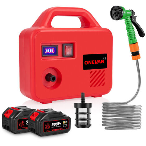 260W Wasserpumpe Hochdruckmembran 18-25 L/MIN 150 M mit 2 Batterie (1/5)