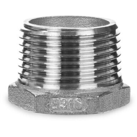 gebog316 Edelstahl-Gewindefitting 241 - Reduziernippel 2" x 1 1/2"