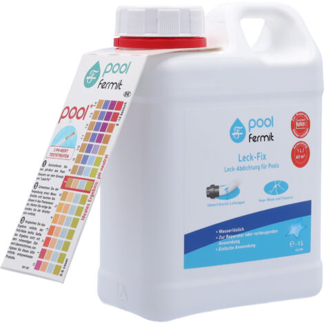 Fermit Leck-Fix Pool Dichtmittel mit PH-Streifen, Kanister 1 l - 09118