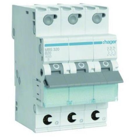 Leitungsschutzschalter Hager, B20A 3p, 6kA, MBS320