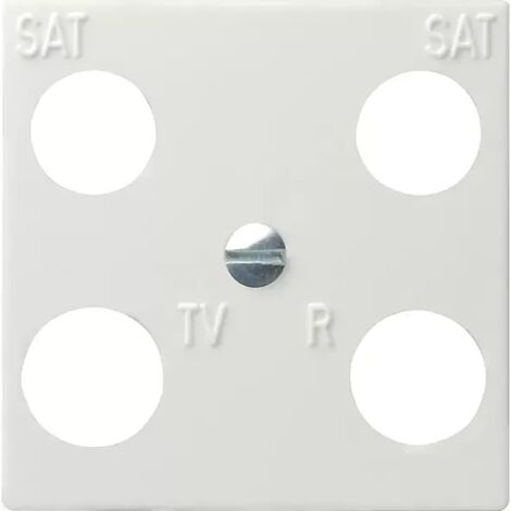 Gira Zentralplatte Sat/TV/Radio 4-fach reinweiß System 55 025803 Schraubbef glänzend mit Aufdr