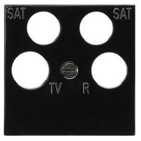 Gira Zentralplatte Sat/TV/Radio 4-fach schwarz mit System 55 025910 Schraubbef mit Aufdr