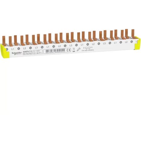 Schneider Electric Phasenschiene für FI/LS, ablängbar, 3P+N, 12 Module für 6 FI/LS, 80A A9XPH712