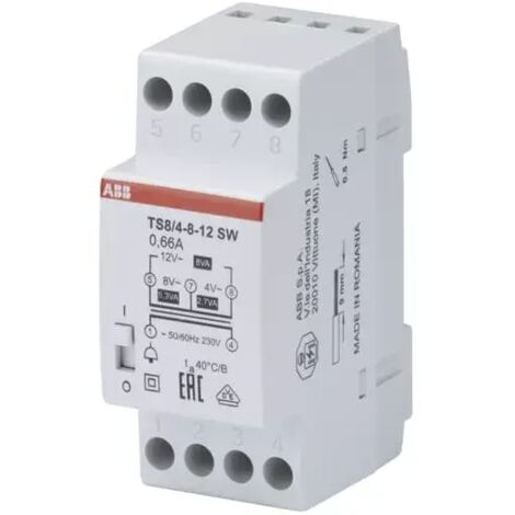 KLINGELTRANSFORMATOR 12V 4V 8V TS8/4-8-12SW ABB 2CSM081022R0811