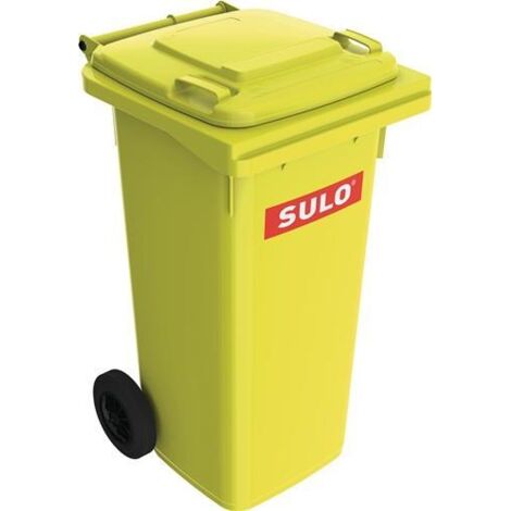 Müllgroßbehälter 120 l HDPE gelb fahrbar, nach EN 840