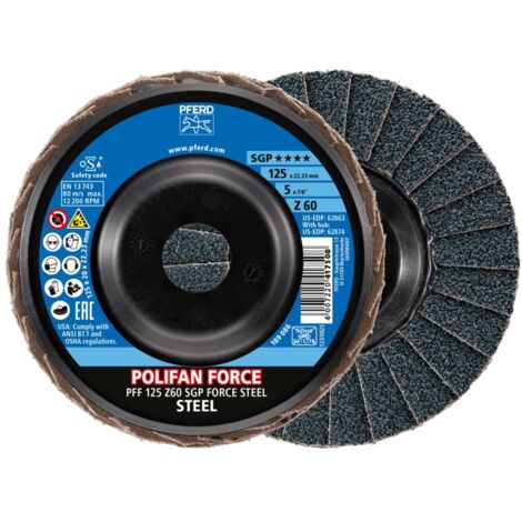 Pferd Fächerschleifscheibe SGP FORCE STEEL 125mm Z60 (1/5)