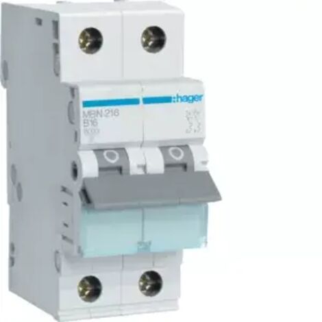 Hager LS-Schalter 2 polig 6kA B-16A 2M MBN216