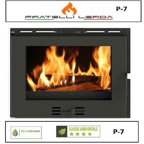Fratelli Lerda – Insert cheminée à bois 70 cm – Puissance 9 kW – Rendement 81,1 % – Système de post-combustion – Ventilation 360 m³/h (1/9)