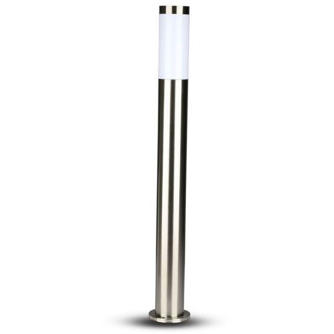 V-Tac – Potelet d'extérieur en acier inoxydable IP44 – Hauteur 80 cm – Douille 1xE27 – Ø 76 mm – Fixation au sol – 8625