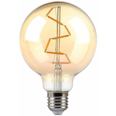 ampoule led globe e27 g95 4w ambrée filament v tac vt 2024 300