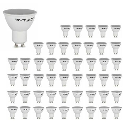 Lot de 50 Spots LED GU10 4,5W 100° Opal V-TAC VT-1975 - 110 ° - Blanc froid - 6500K