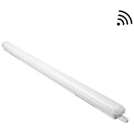 Aluson – Réglette LED étanche 150cm 55W IP65 – Détecteur haute-fréquence réglable – 5500 lm – Pour parkings et locaux techniques