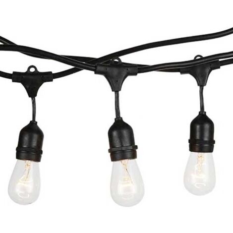 Guirlande Guinguette 5 mètres Pour 10 Ampoules LED E27 IP54 Noir V-TAC VT-7135 (1/5)