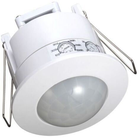 V-Tac – Détecteur de mouvement infrarouge 360° à encastrer – max. 1 200 W – IP20 – Portée 12m – Angle d'inclinaison 180°