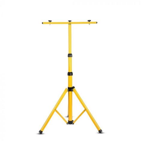 V-Tac – Support de trépied aluminium pour phares à LED – Jaune – Réglable jusqu'à 1,5 m – IP65 étanche – Compatible 2 spots 10W à 50W