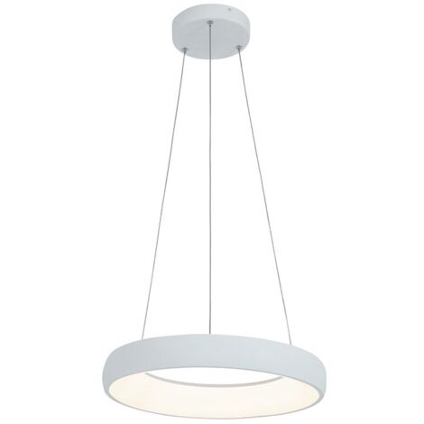 Suspension Luminaire LED D400 30W Blanc Sablé ZAMBELIS - Blanc chaud - 3000K (1/2)