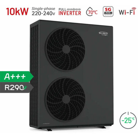 Pompe à chaleur air-eau 10 kW monobloc – Double ventilateurs – Technologie Full-Inverter – COP élevé jusqu'à -25 °C