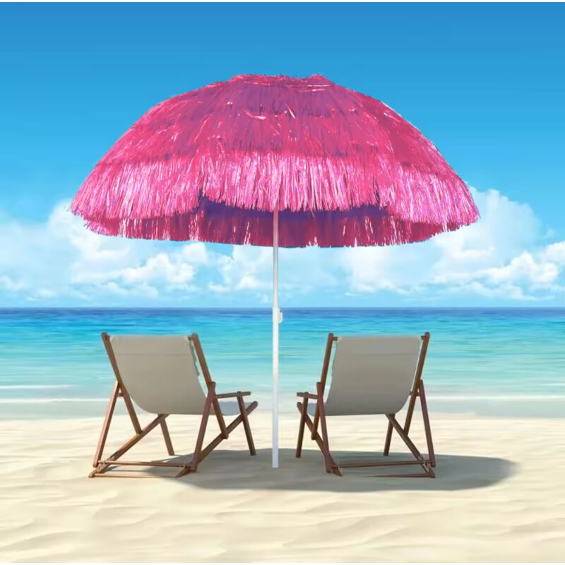 180cm Rosa Ombrellone Da Giardino Esterno Con Nappe Ombrellone Da Terrazzo Inclinabile Ombrellone Da Balcone Protezione UV Ombrellone Da Spiaggia Portatile Antivento Pieghevole Per Spiaggia Piscina Gi