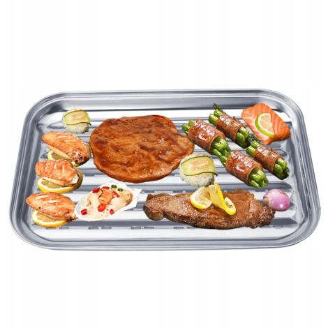 Vassoio per griglia per barbecue in acciaio riutilizzabile da 4 mm di spessore