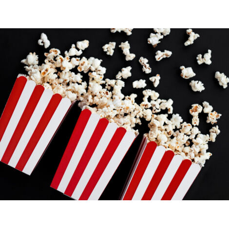 50 Scatole Popcorn Rosa E Blu In Cartone 11,5cm - Confezione Carta Per Cinema, Festa Compleanno E Baby Shower
