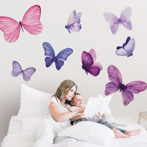 Adesivi Murali CAMERETTA NOMI bambina - ALESSIA - FIORI FARFALLE - Wall Stickers VINILE LUCIDO HD lettere (20 CM