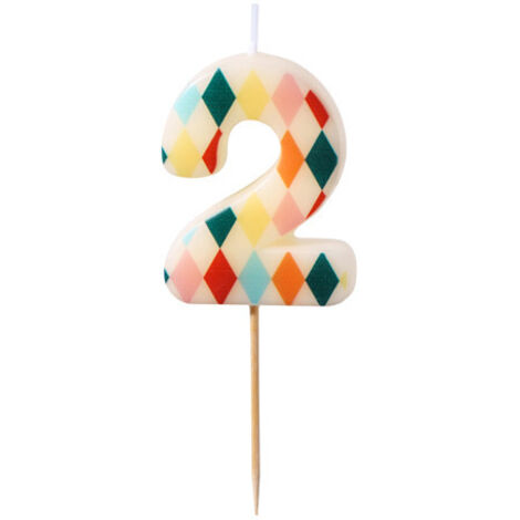 Unique Party 34099 - Candele Con Fiamma Colorata e Supporti, Confezione da 10 , Modelli/Colori Assortiti, 1 Pezzo