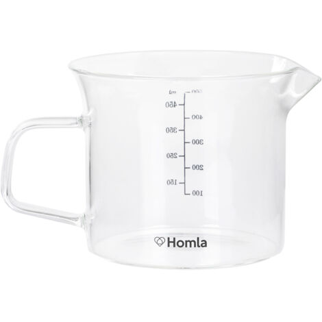 Caraffa dosatrice in vetro da 250 ml/500 ml, resistente al calore, alta borosilicato, trasparente, con coperchio, capacità di misurazione del liquido per microonde, tè, caffè, whisky, latte