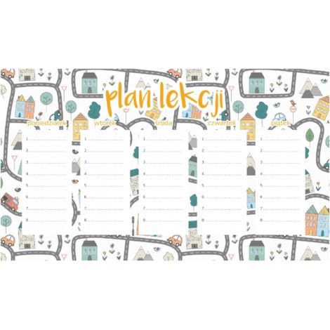Piano di lezione magnetico per bambini Strade cittadine 30x17,5 cm