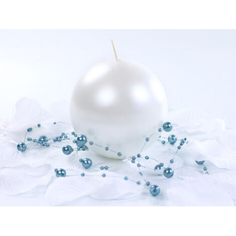 Candela metallica Ball, perla, 8 cm (1 confezione / 6 pz.) (1/4)