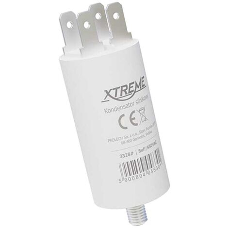 BeMatik Condensatore Di Avviamento 55µF 450VAC Per Motori Elettrici - Morsetti Faston, Vite M8, Polipropilene