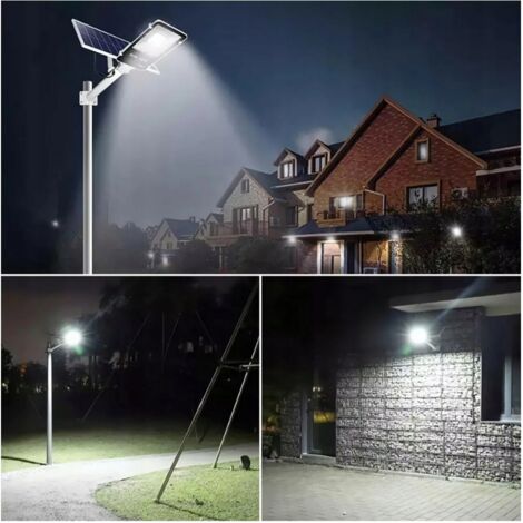 Lampione LED Solare Esterno Openspaceshop 1200W - Con Telecomando E Sensore Crepuscolare, Per Giardino E Vialetto - 7