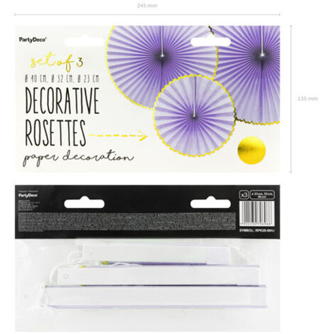 Deliziose rosette decorative, lilla chiaro (1 confezione / 3 pz.) (1/5)