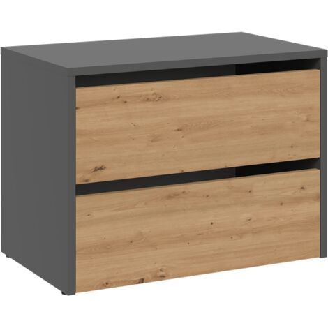 Home Collective Cassettiera, camera da letto, corridoio, armadio, credenza, credenza con 6 cassetti, larghezza 140 cm, altezza 75 | Beige