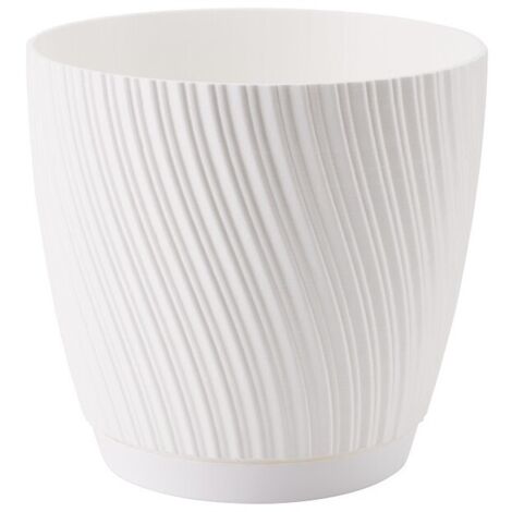 Vaso per piante Santina in palstica con sottovaso ø 17 cm bianco