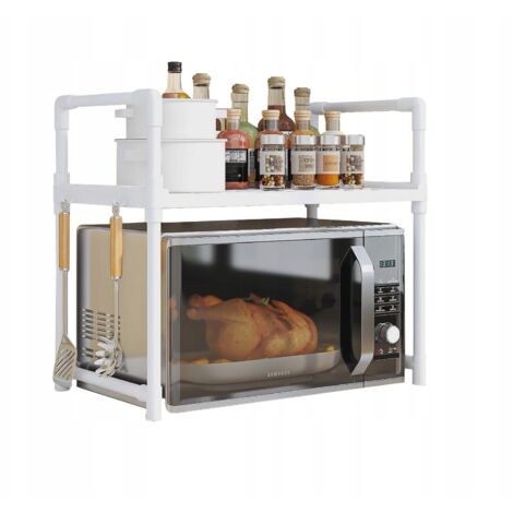 MENSOLA DA CUCINA per microonde MOBILE ORGANIZZATORE BIANCO 2 livelli RIPIANO 48cm (1/5)