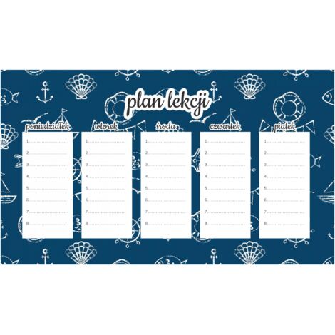 Piano di lezione magnetico per ragazzi, motivo nautico, 30x17,5 cm