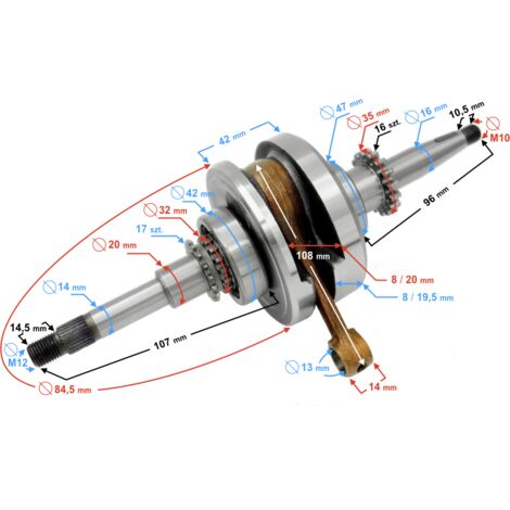 Albero motore per scooter 4T 50cc (1/5)