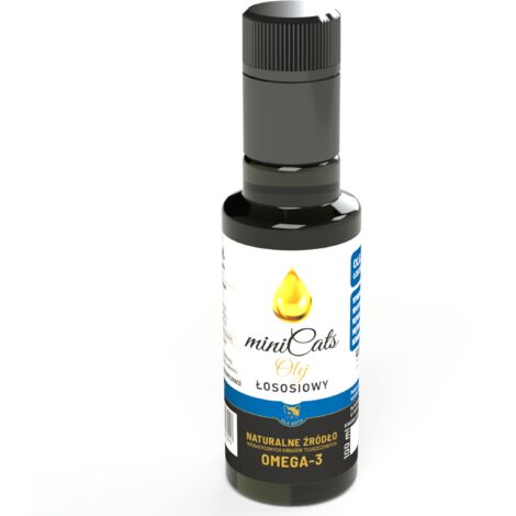 OLIO DI SALMONE per gatti 100ml miniCats spremuto a freddo per la pelle e il pelo dei gatti