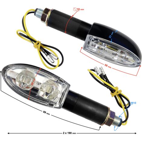Indicatori Di Direzione Universali MRT-046, LED (12 Diodi SMD), Neri, (marchio Di Omologazione E