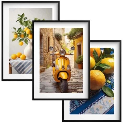 Poster da cucina per la parete Quadri da parete in cornice nera per la cucina Sala da pranzo