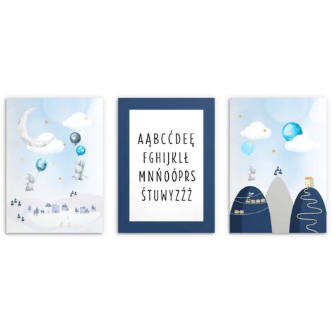 artpin® Set di 4 iagini per la caeretta dei babini - A4 Poster per