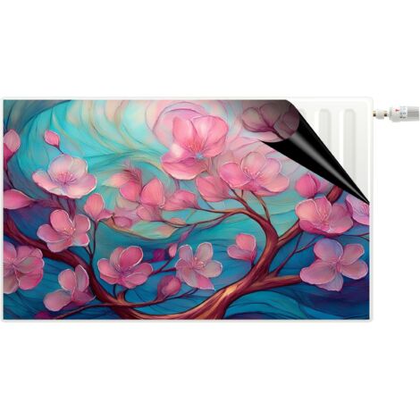 Tappetino per radiatore Copri radiatore decorativo Fiori rosa in fiore