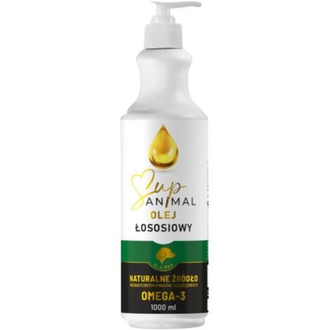 OLIO DI SALMONE 1l OMEGA 3 SupAnimal spremuto a freddo Immunità e ossa del CANE (1/5)