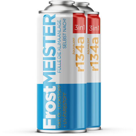 FROSTMEISTER 3in1 400ml - 2x Bombolette Gas R134a per il self-service dell'aria condizionata (1/5)