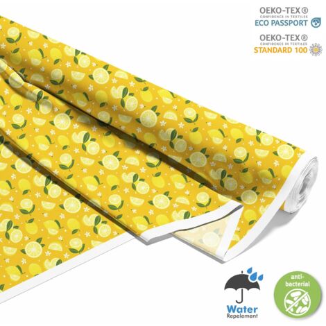 TESSUTI DECORATIVI PER ESTERNI OXFORD - Motivo limoni su giallo