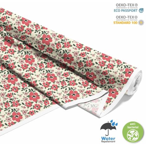TESSUTI DECORATIVI PER ESTERNI OXFORD - Motivo floreale su sfondo chiaro I DX736 (1/5)