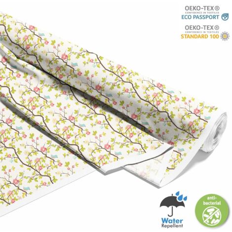 K&L Wall Art Quadro In Tessuto Mucha Stagioni Primavera - Stampa Liberty 30x90 Cm Con Listelli In Legno