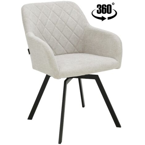 Sedia girevole PANKO rivestita in tessuto beige (1/5)