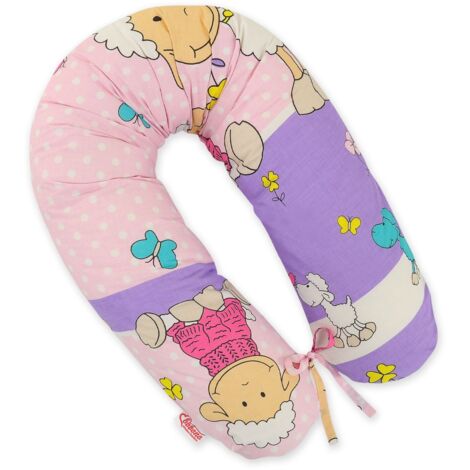 Cuscino per la gravidanza più lungo per le donne incinte che vogliono dormire + fodera rimovibile - Pink Sheep