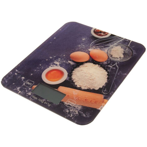 Bilancia da cucina elettronica in vetro piatta 10 kg (1/5)